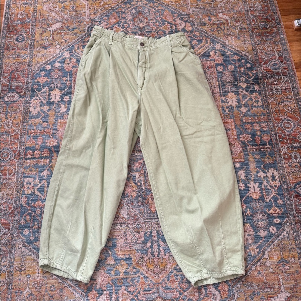 Anthropologie Tapered Pull-On Jeans in Powdered Sage